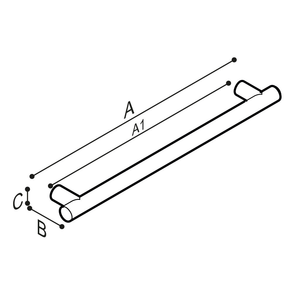Ponte Giulio Integra Flangeless Straight Grab Bar - G18XAS Series (331 lb Capacity, ADA Compliant)