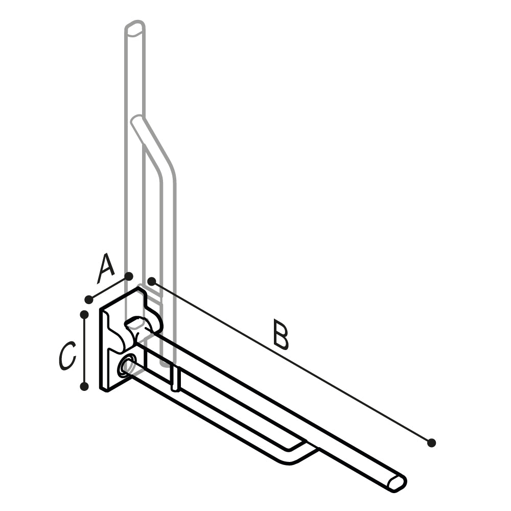 Ponte Giulio Removable and Folding Support Grab Bar - G19JCS01 / G19JCS02 / G19JCS03 (ADA Compliant)