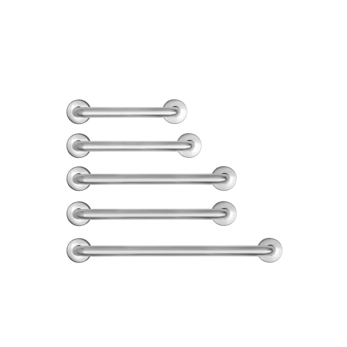 Ponte Giulio Deluxe Home Stainless Steel Grab Bar Set of 5 (16", 18", 2x 24", 32") - W57TCS02 (ADA Compliant)
