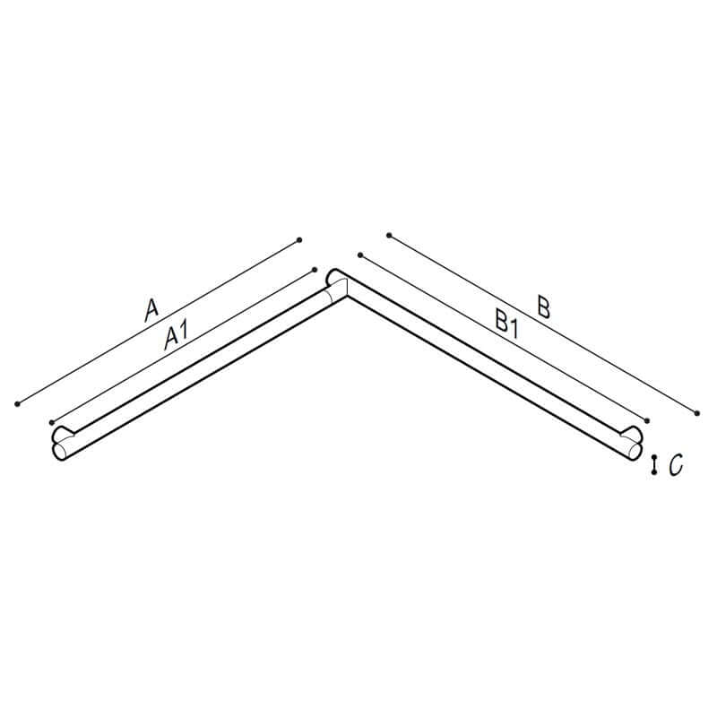 Ponte Giulio Prestigio Plus 36" x 36" Corner Grab Bar - G18UBS41 (331 lb Capacity, ADA Compliant)