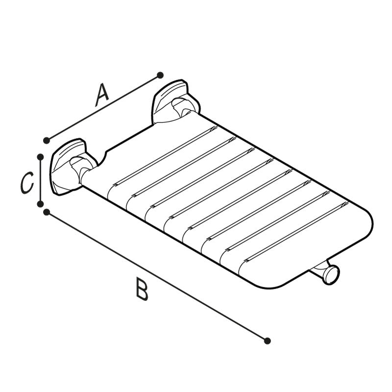 Ponte Giulio Bathtub Folding Bench with Antimicrobial Nylon Seat - G02JDS18 / G02JDS19 (452 lb Capacity, ADA Compliant)