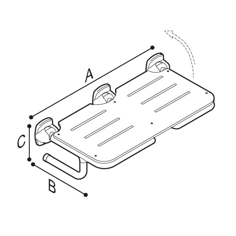 Ponte Giulio 31.5" Rectangular HPL Folding Shower Seat - G25JDS22 (452 lb Capacity, ADA Compliant)