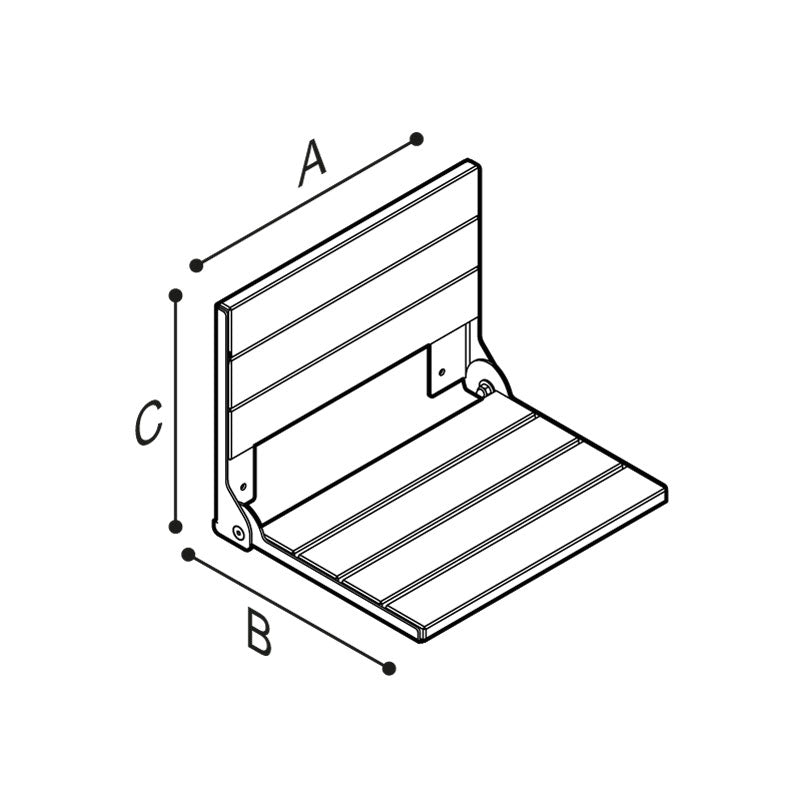 Ponte Giulio Bella 20" Faux Weathered Teak HPL Folding Shower Seat - G56UHS12 (450 lb Capacity, ADA Compliant)
