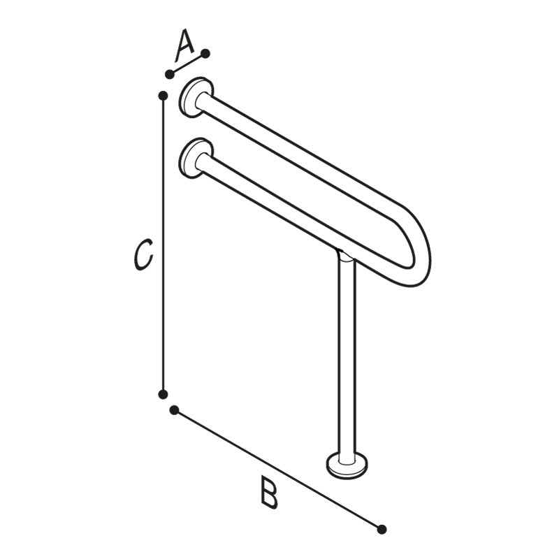 Ponte Giulio 24" Stainless Steel Wall and Floor Mount Support Grab Bar - G56JCS03 (265 lb Capacity, ADA Compliant)
