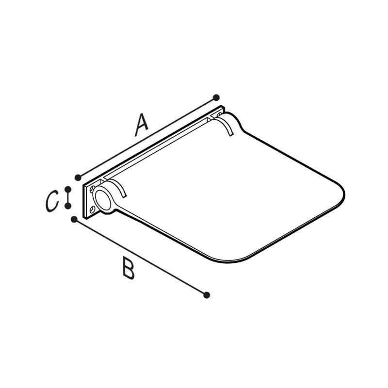 Ponte Giulio HUG 18" Folding Polyurethane Shower Seat - G12JDS10 (450 lb Capacity, ADA Compliant)