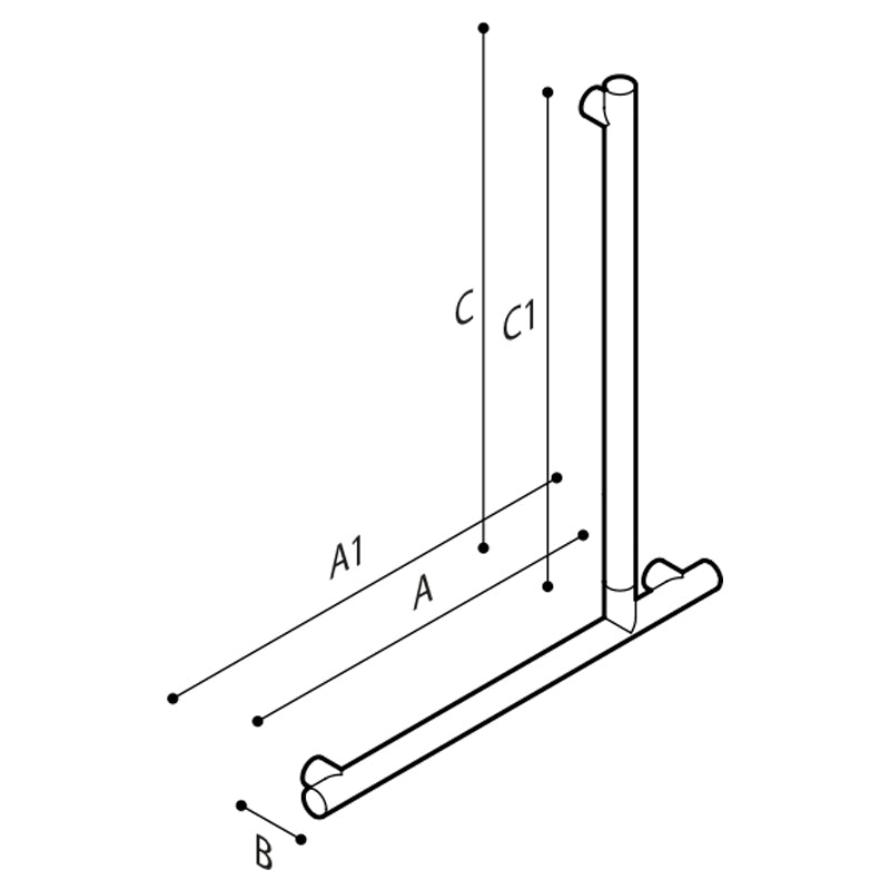 Ponte Giulio Prestigio Plus 16" x 24" L-Shaped Grab Bar - G18UBL45 / G18UBR45 (450 lb Capacity, ADA Compliant)