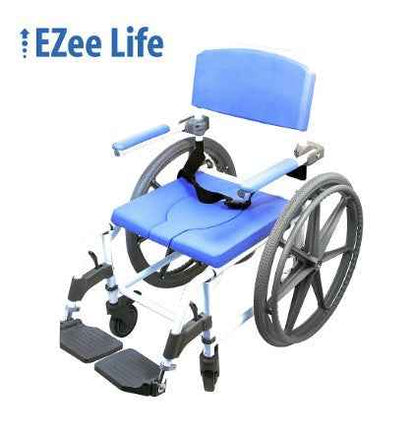 Healthline EZee Life 185 Aluminum Shower Commode Chair - 20" Wide Padded Seat