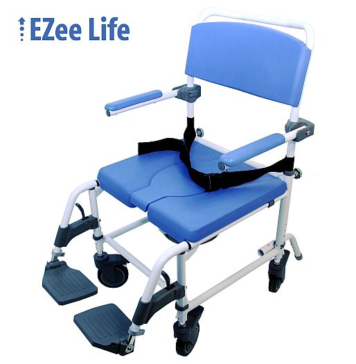 Healthline EZee Life 185 Aluminum Shower Commode Chair - 20" Wide Padded Seat