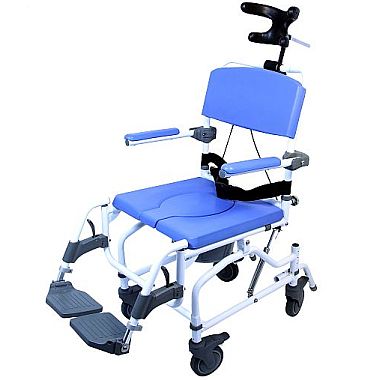 Healthline EZee Life 190 Tilt Aluminum Shower Commode Chair - 18" Padded Seat