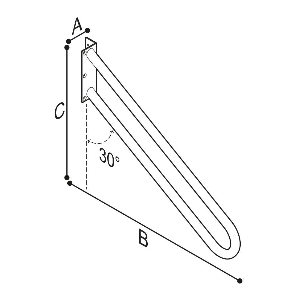 Ponte Giulio 28" 30° Door Frame & Entryway Grab Bar - G06JC Series (331 lb Capacity, ADA Compliant)
