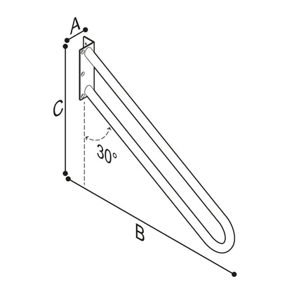 Ponte Giulio 28" 30° Door Frame & Entryway Grab Bar - G06JC Series (331 lb Capacity, ADA Compliant)