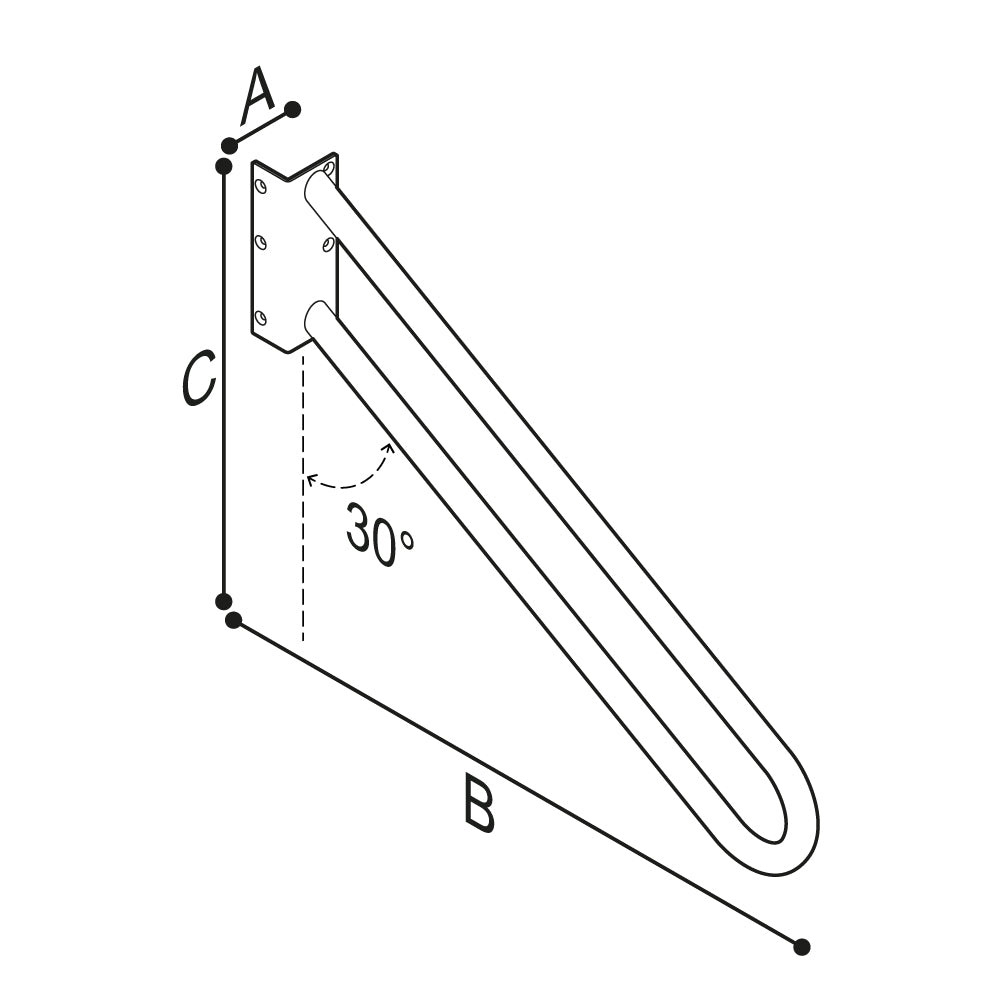Ponte Giulio 28" 30° Door Frame & Entryway Grab Bar - G06JC Series (331 lb Capacity, ADA Compliant)