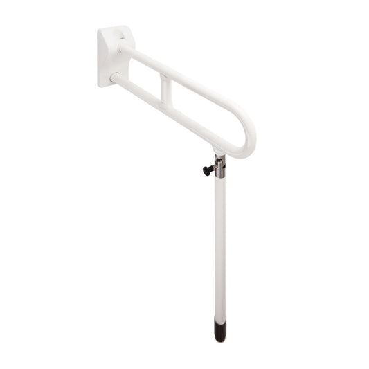Ponte Giulio 661 lb Capacity Vinyl Coated Folding Grab Bar with Support Leg - G41JCS74 / G41JCS75 (ADA Compliant)