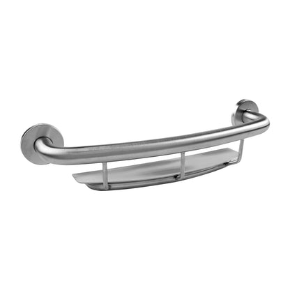 Ponte Giulio 18" Stainless Steel Grab Bar with Integrated Storage Shelf - G57JES01 (300 lb Capacity, ADA Compliant)