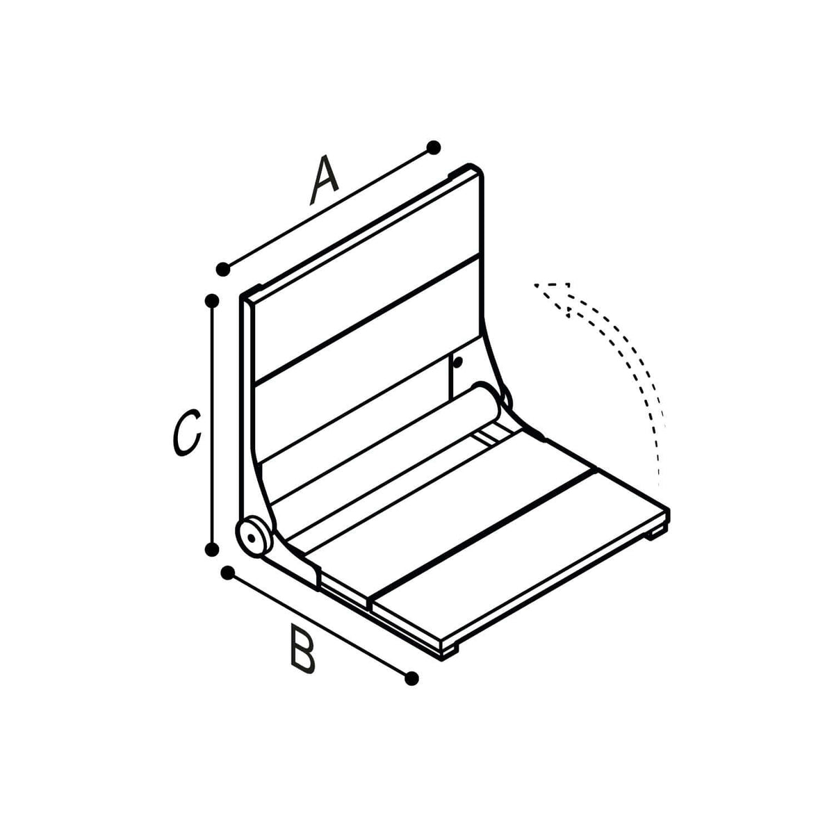 Ponte Giulio Freedom 19" Teak Wood Folding Shower Seat - G57UHS13 (551 lb Capacity, ADA Compliant)
