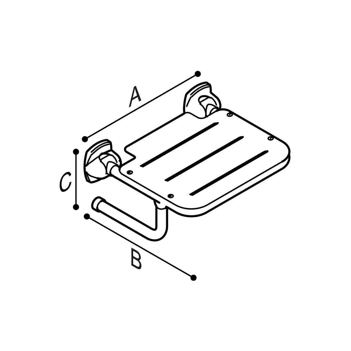 Ponte Giulio 22.5" Single Folding HPL Shower Seat - G25JDS21 (331 lb Capacity, ADA Compliant)