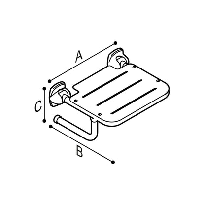 Ponte Giulio 22.5" Single Folding HPL Shower Seat - G25JDS21 (331 lb Capacity, ADA Compliant)