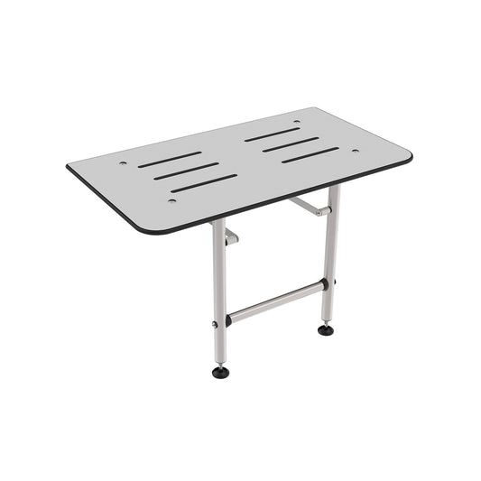 Ponte Giulio 27.5" Medium HPL Folding Shower Seat with Legs - G56UHS04 (600 lb Capacity, ADA Compliant)