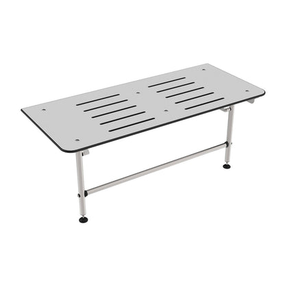 Ponte Giulio 40" Extra Large HPL Folding Shower Seat with Legs - G56UHS05 (600 lb Capacity, ADA Compliant)