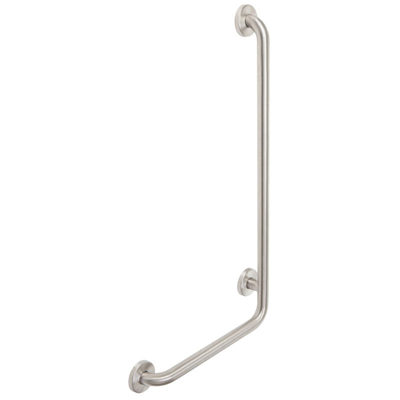 Ponte Giulio 16" x 32" Stainless Steel L-Shaped Grab Bar - G55JBL19 / G55JBR19 (331 lb Capacity, ADA Compliant)