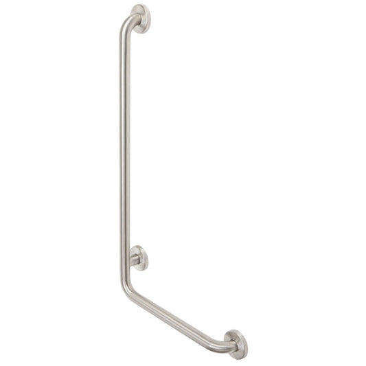 Ponte Giulio 16" x 32" Stainless Steel L-Shaped Grab Bar - G55JBL19 / G55JBR19 (331 lb Capacity, ADA Compliant)