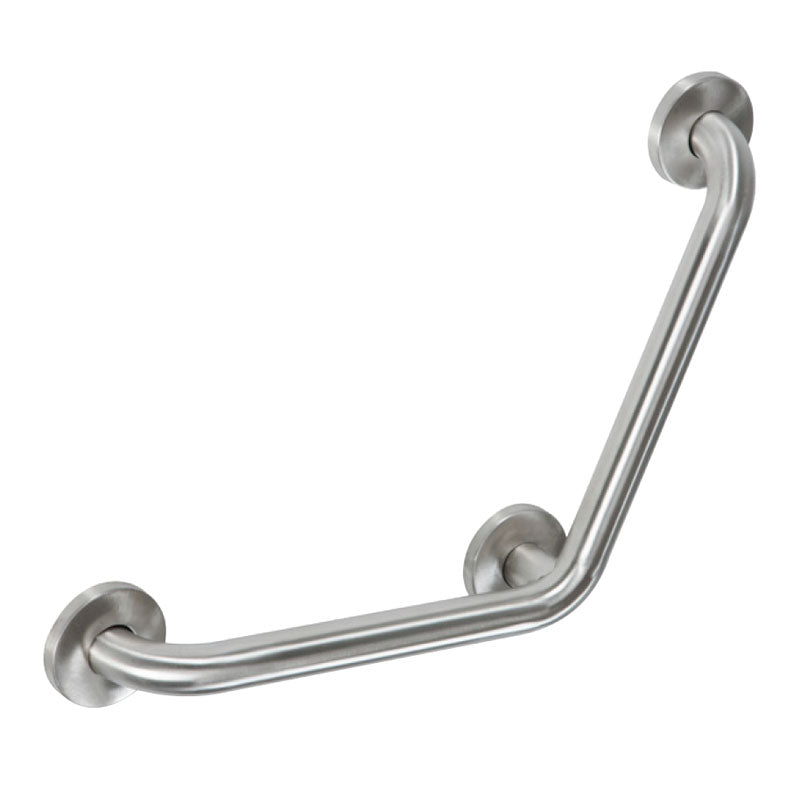 Ponte Giulio 110° Angled Stainless Steel Grab Bar with Center Flange - G55JAS14 (600 lb Capacity, ADA Compliant)