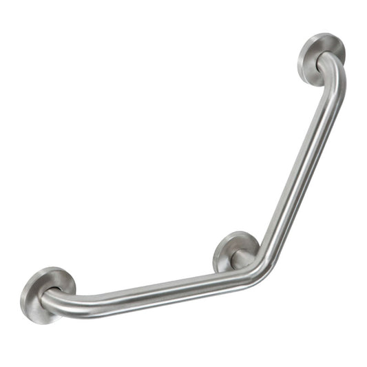 Ponte Giulio 110° Angled Stainless Steel Grab Bar with Center Flange - G55JAS14 (600 lb Capacity, ADA Compliant)