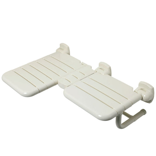 Ponte Giulio Right-Handed ADA L-Shaped Folding Nylon Shower Seat - G02JDL29 (452 lb Capacity)