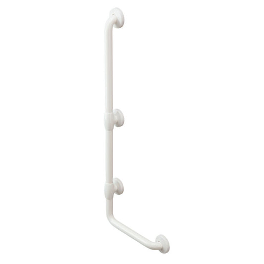 Ponte Giulio Bariatric 12" x 32" L-Shaped Antimicrobial Vinyl Coated Grab Bar - G02JB Series (1,000+ lb Capacity, ADA Compliant)