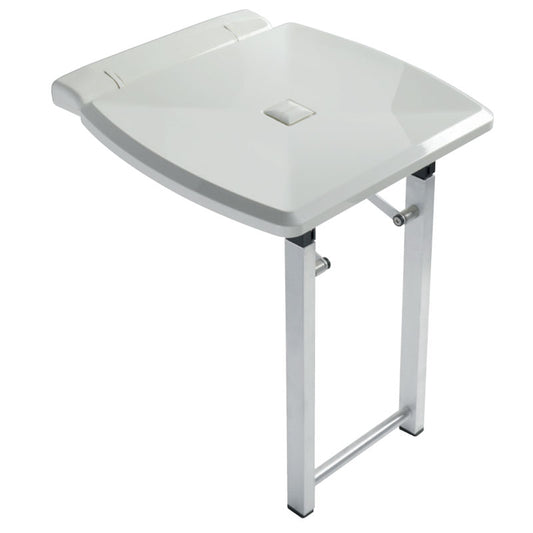 Ponte Giulio 16" x 16" Folding Shower Seat with Folding Legs - G27JDS44 (551 lb Capacity, ADA Compliant)