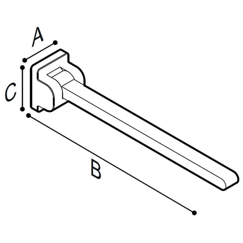 Ponte Giulio HUG 24" Removable Folding Grab Bar - G18JCS07 (331 lb Capacity, ADA Compliant)