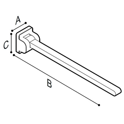 Ponte Giulio HUG 28" Removable Folding Grab Bar - G18JCS08 (331 lb Capacity, ADA Compliant)