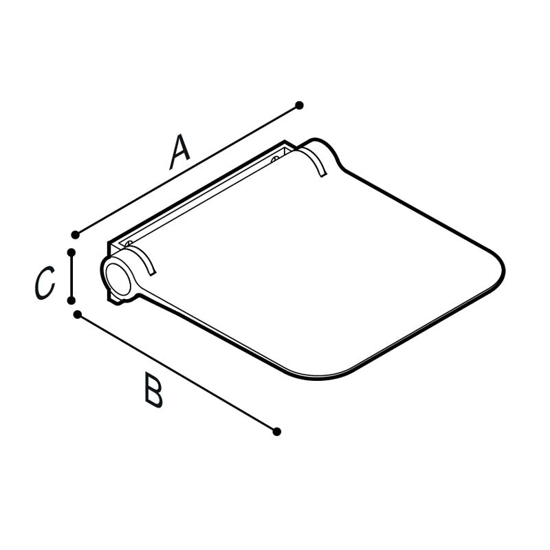 Ponte Giulio Removable and Folding Polyurethane Shower Seat - G12JDS08 (ADA Compliant)