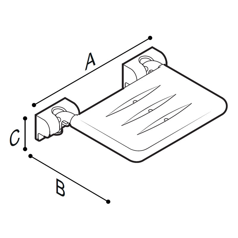 Ponte Giulio 22" Wide Folding Shower Seat in White - G22JDS42 (331 lb Capacity, ADA Compliant)