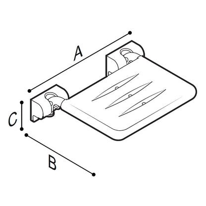 Ponte Giulio 22" Wide Folding Shower Seat in White - G22JDS42 (331 lb Capacity, ADA Compliant)