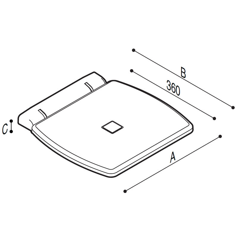 Ponte Giulio 16" x 16" Fold Down Shower Seat - G27JDS43 (450 lb Capacity, ADA Compliant)