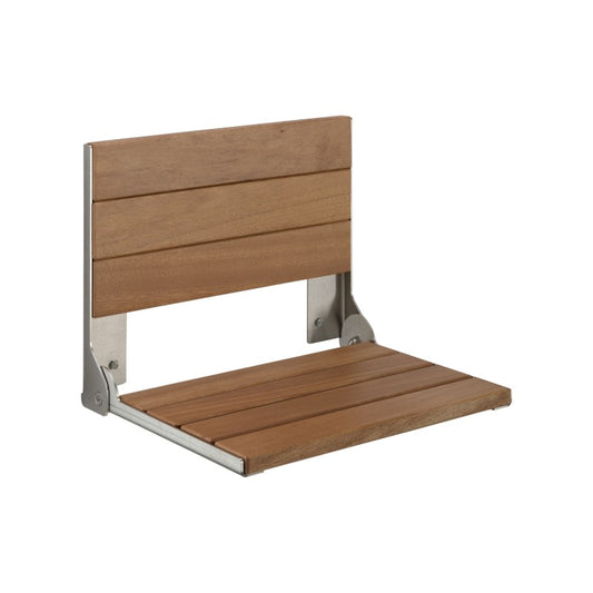 Ponte Giulio Bella Spa Teak 20" Folding Wood Shower Seat - G56UHS13 (600 lb Capacity, ADA Compliant)