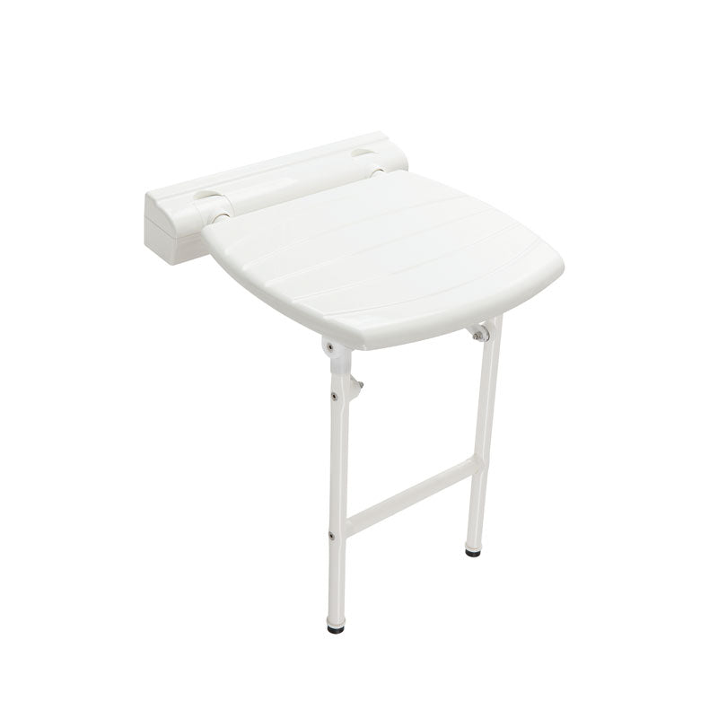 Ponte Giulio Choice 16" Folding Shower Seat with Legs, White - 4FAUHS02W1 (551 lb Capacity, ADA Compliant)