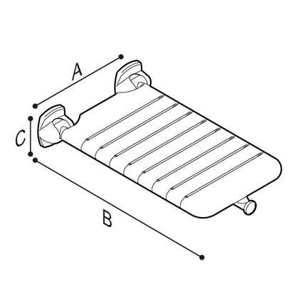 Ponte Giulio Bathtub Folding Bench with Antimicrobial Nylon Seat - G02JDS18 / G02JDS19 (452 lb Capacity, ADA Compliant)