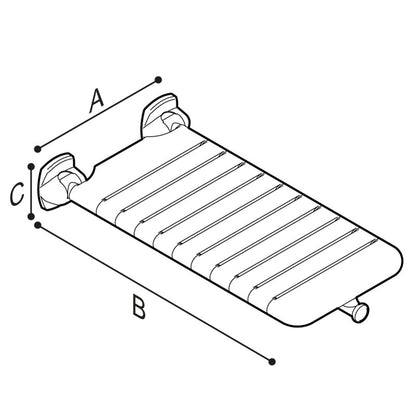 Ponte Giulio 32" Bathtub Folding Bench with Antimicrobial Nylon Seat - G02JDS19 (452 lb Capacity, ADA Compliant)