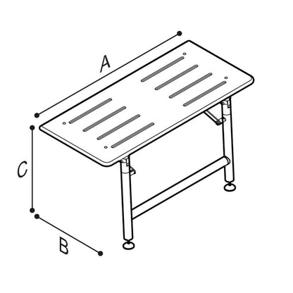 Ponte Giulio 31.5" Rectangular HPL Folding Shower Seat with Legs - G56UHS02 (600 lb Capacity, ADA Compliant)