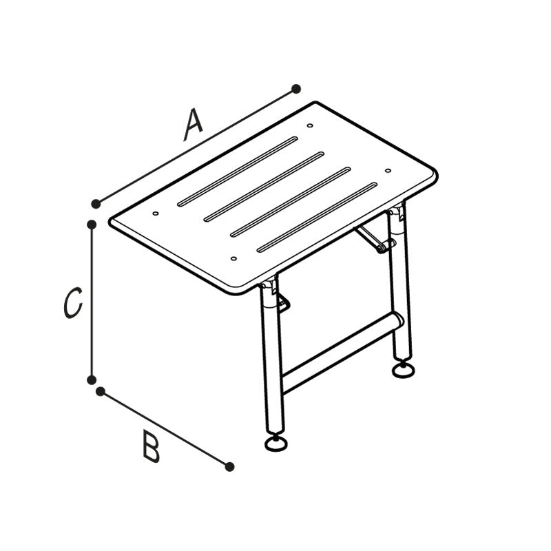 Ponte Giulio 22" Compact Rectangular HPL Folding Shower Seat with Legs - G56UHS01 (600 lb Capacity, ADA Compliant)