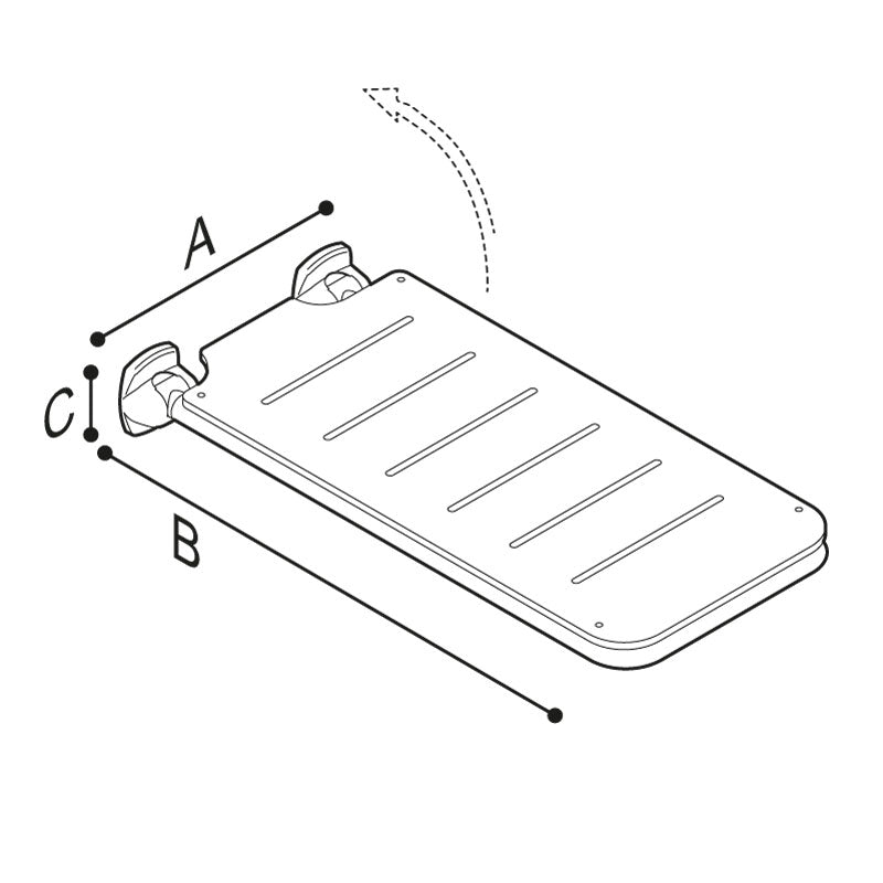 Ponte Giulio 31" Bathtub Folding Bench with HPL Top - G25JDS19 (450 lb Capacity, ADA Compliant)