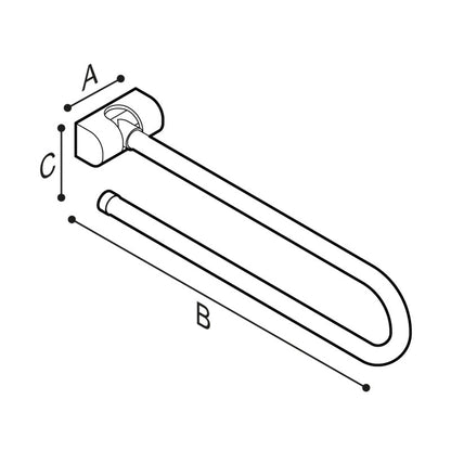 Ponte Giulio Pro Series 33.5" Antimicrobial Vinyl Coated Folding Grab Bar - G25JCS49 (ADA Compliant)
