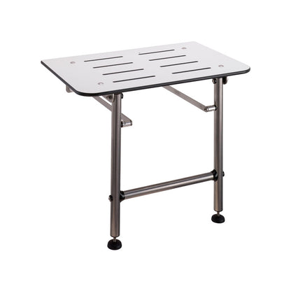 Ponte Giulio 22" Compact Rectangular HPL Folding Shower Seat with Legs - G56UHS01 (600 lb Capacity, ADA Compliant)