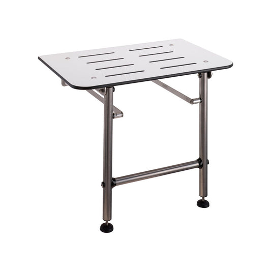 Ponte Giulio 22" Compact Rectangular HPL Folding Shower Seat with Legs - G56UHS01 (600 lb Capacity, ADA Compliant)