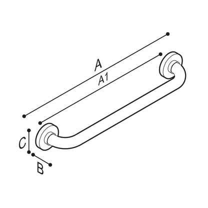 Ponte Giulio Pro Series 12" Antimicrobial Vinyl Coated Straight Grab Bar - G25JAS01 (ADA Compliant)