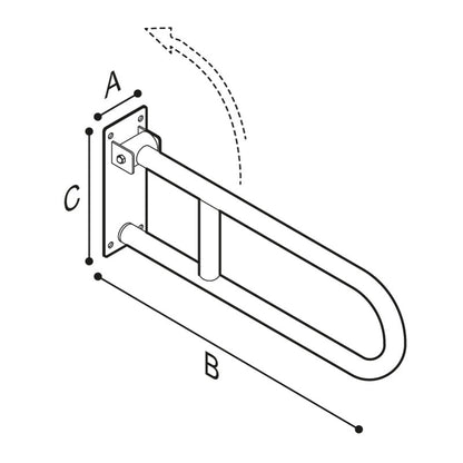 Ponte Giulio Stainless Steel Folding Grab Bar - G55JCS12 / G55JCS14 (ADA Compliant)