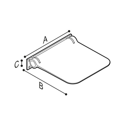 Ponte Giulio HUG 18" Folding Polyurethane Shower Seat - G12JDS10 (450 lb Capacity, ADA Compliant)
