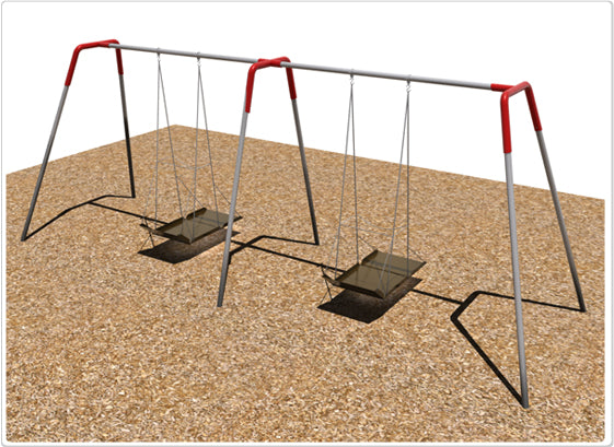 2-Bay ADA Wheelchair Platform Swing Set - Dual 32" x 38" Platforms (800 lb. Capacity)